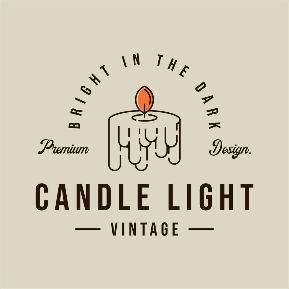 candle logo line art vector simple minimalist illustration template icon graphic typography design