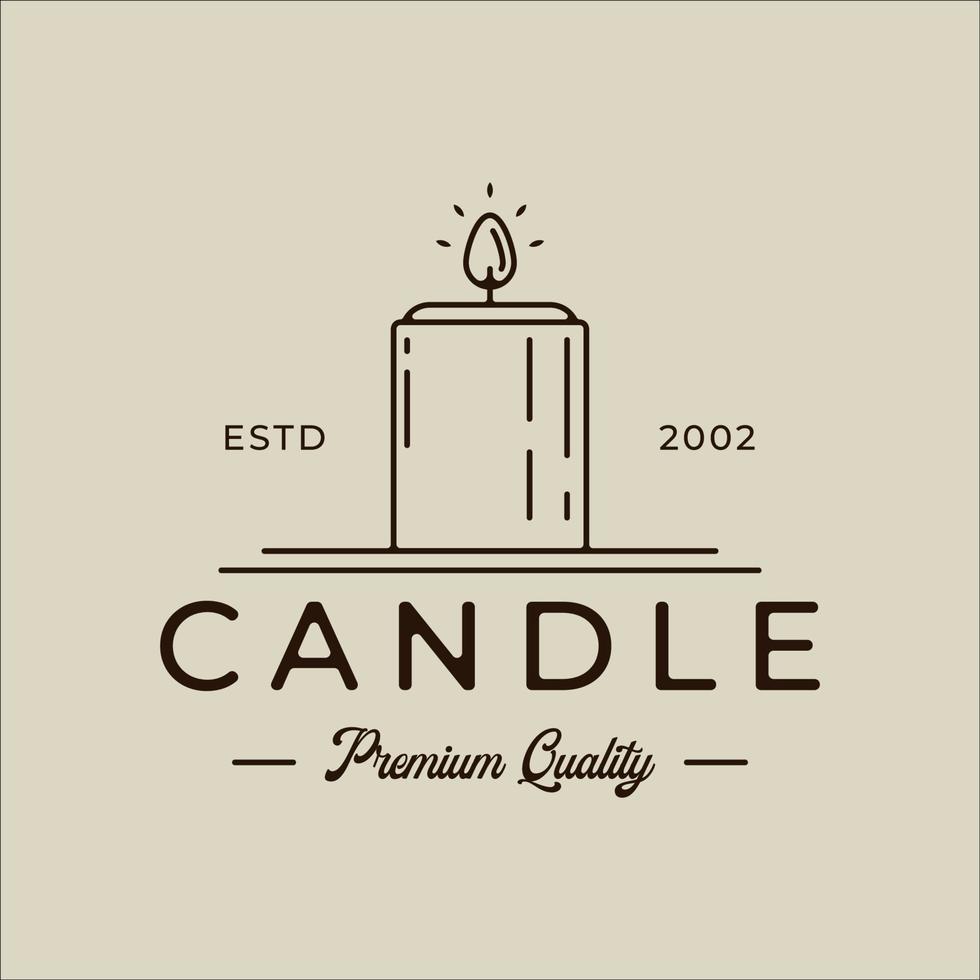 candle logo line art vector simple minimalist illustration template icon graphic design