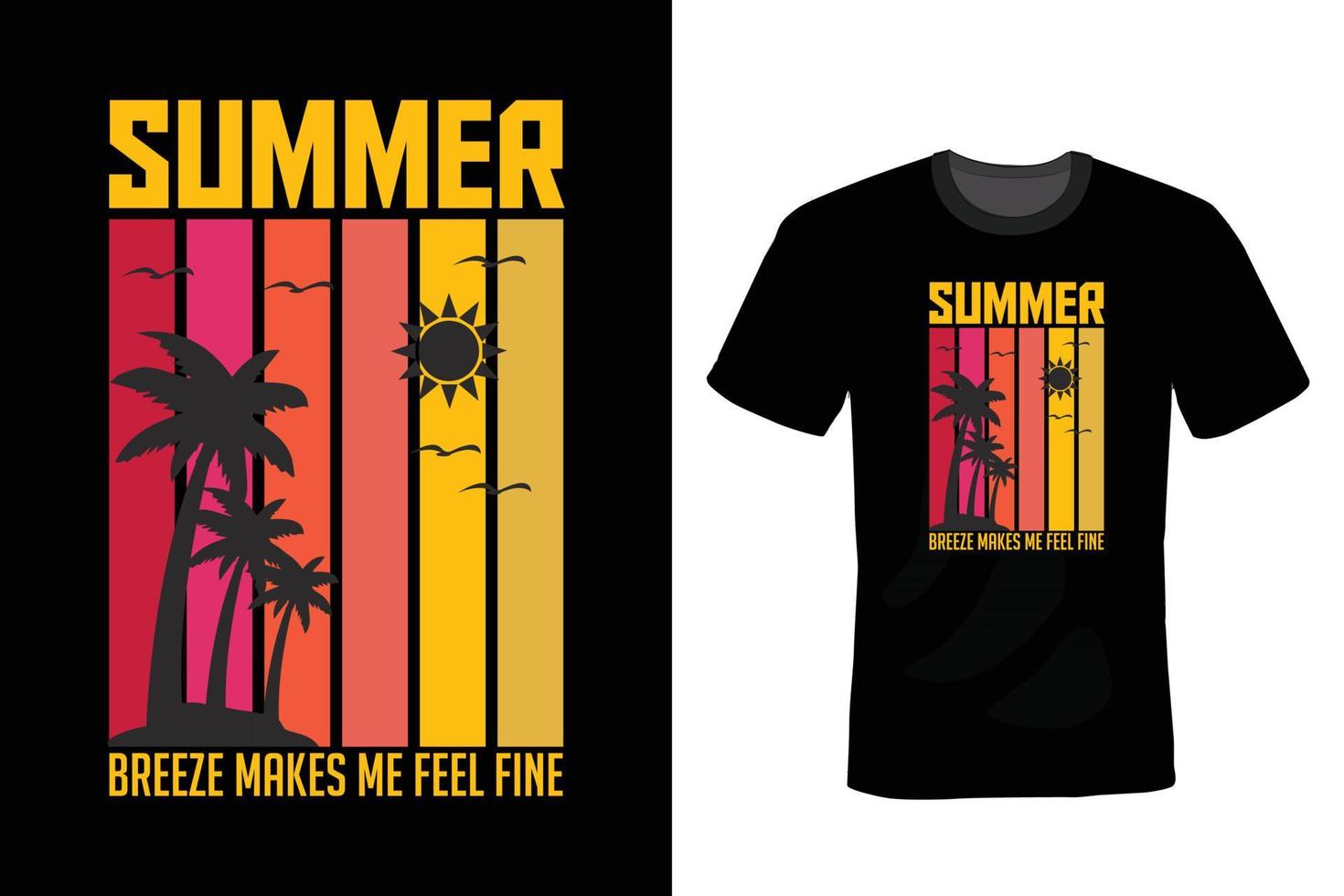 diseño de camisetas de verano, vintage, tipografía vector