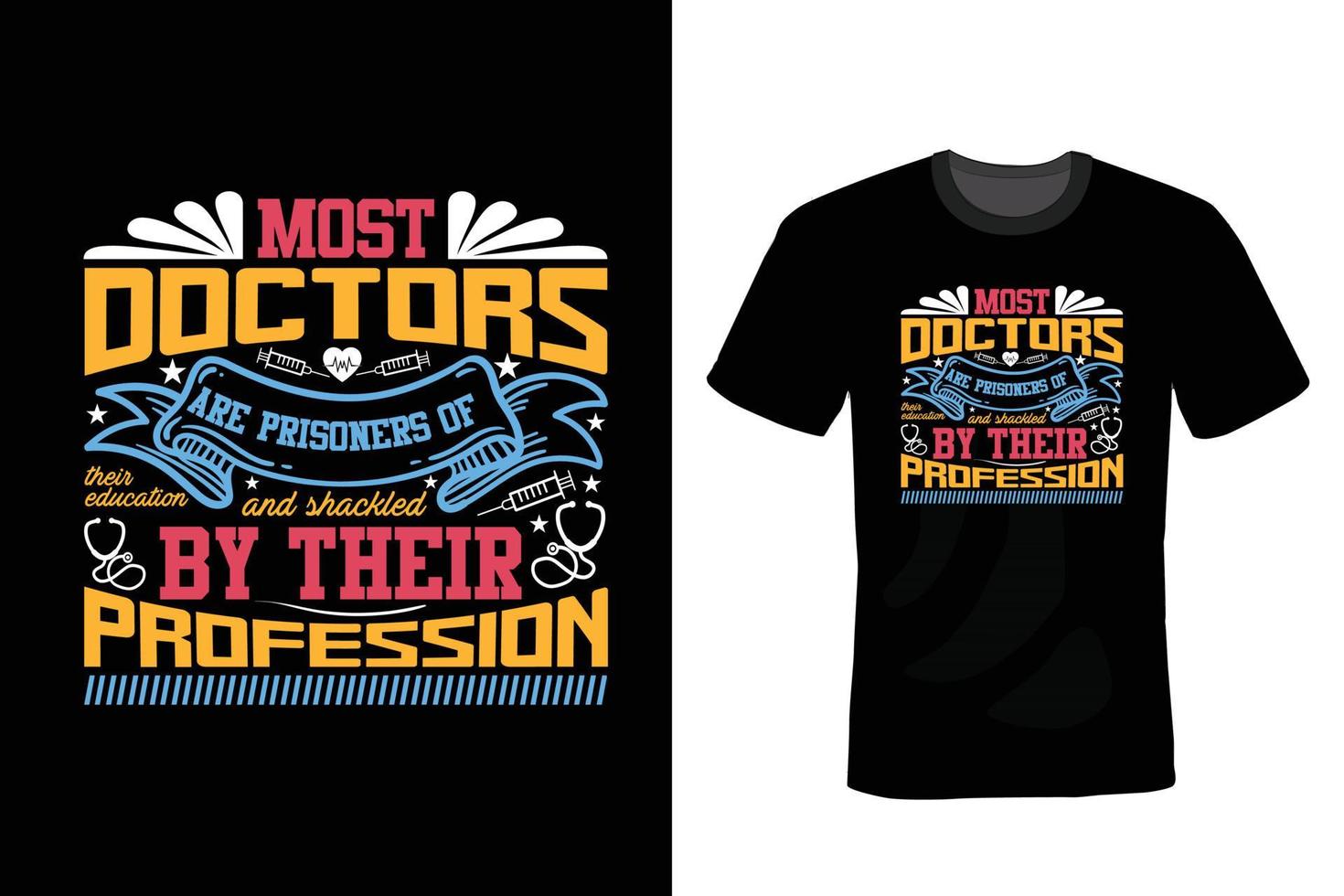 diseño de camiseta de doctor, vintage, tipografía vector