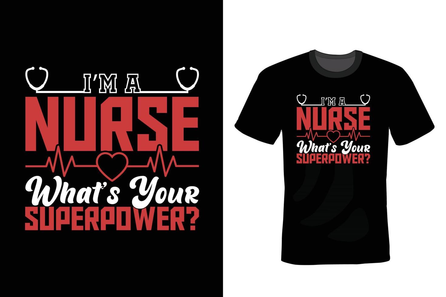 Nurse T shirt design, typography, vintage vector