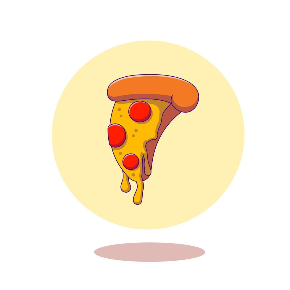 ilustración de dibujos animados de pizza linda. vector de comida rápida