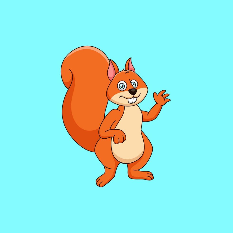 Cartoon cute squirrel. Vector illustration