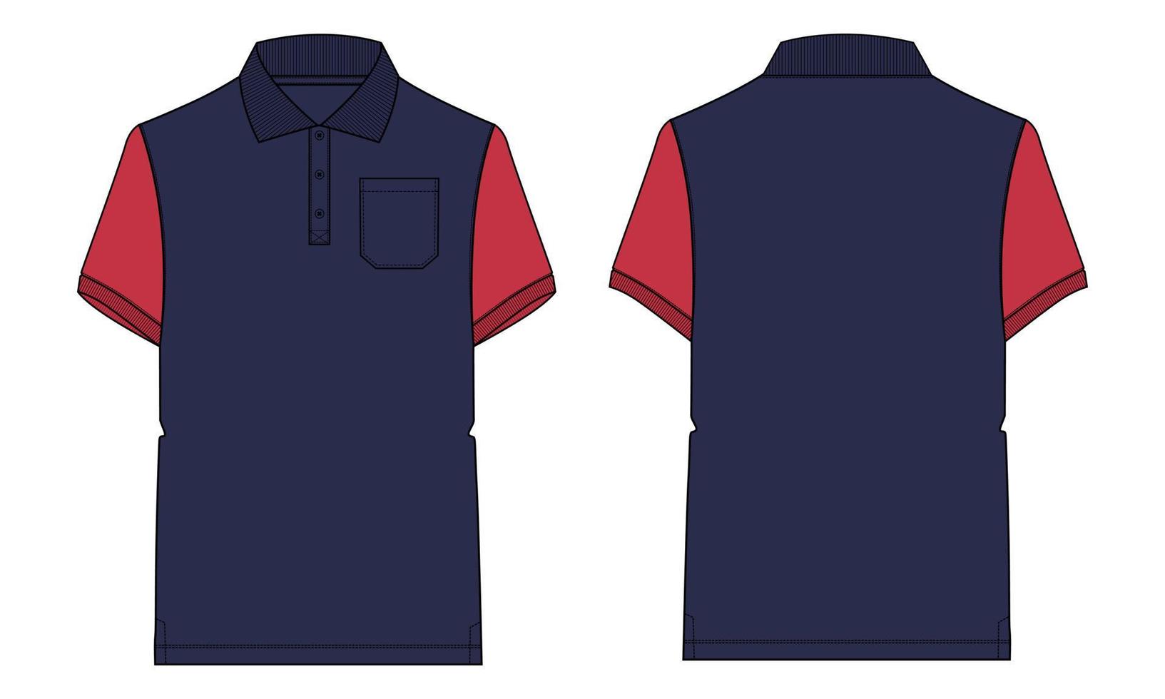 Navy blue and red polo shirt sales