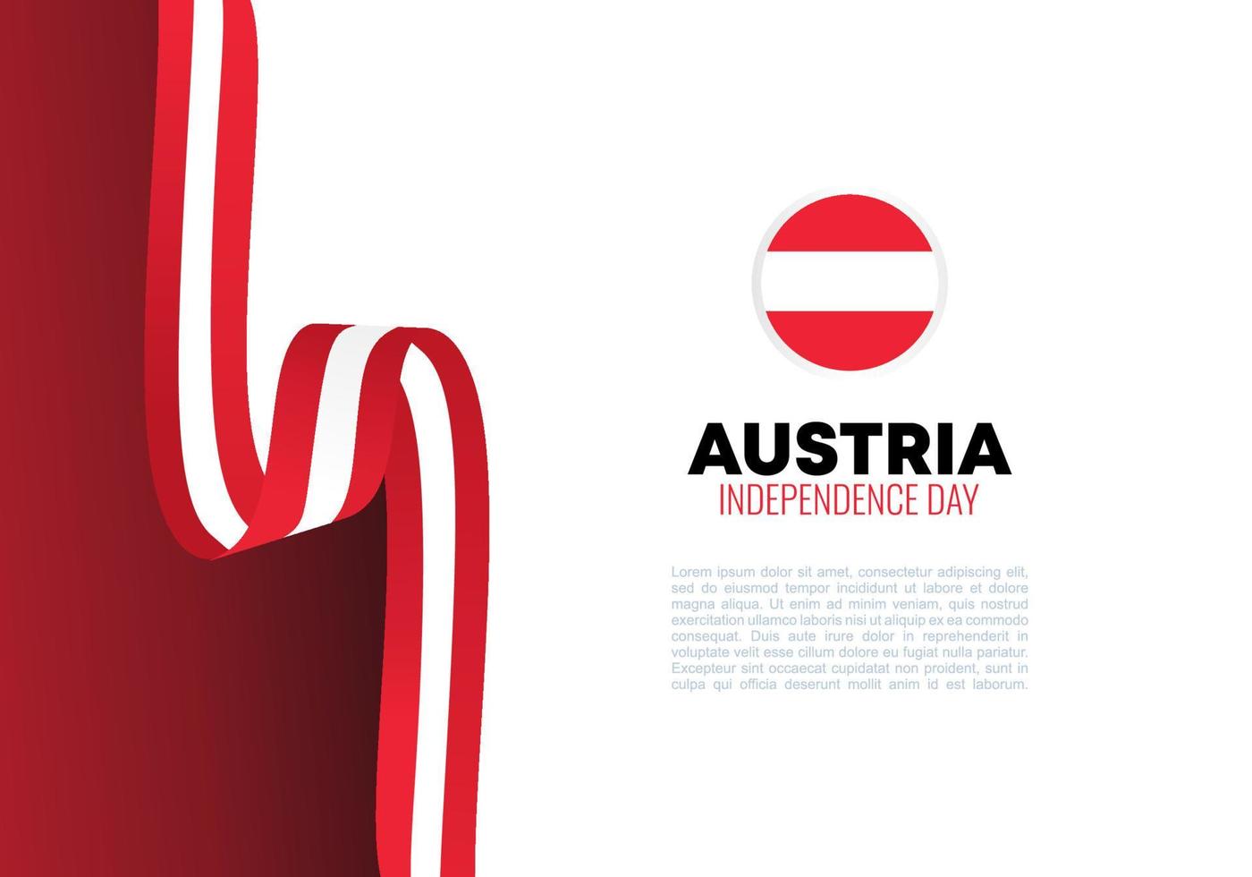 Austria independence day for national celebration on October 26. vector