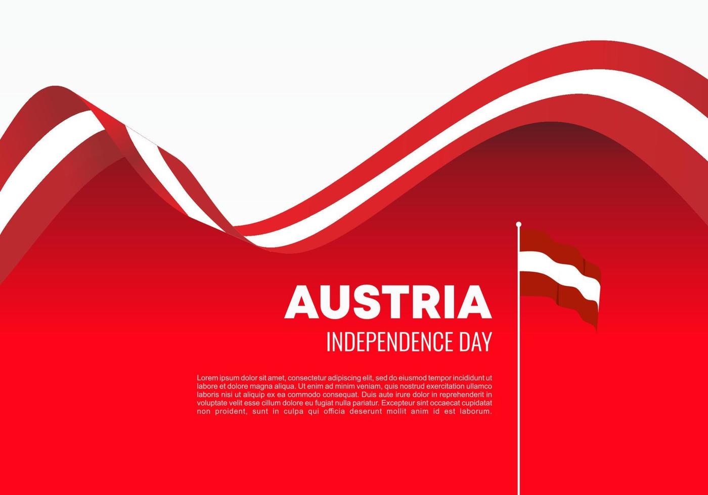 día de la independencia de austria para la celebración nacional el 26 de octubre. vector