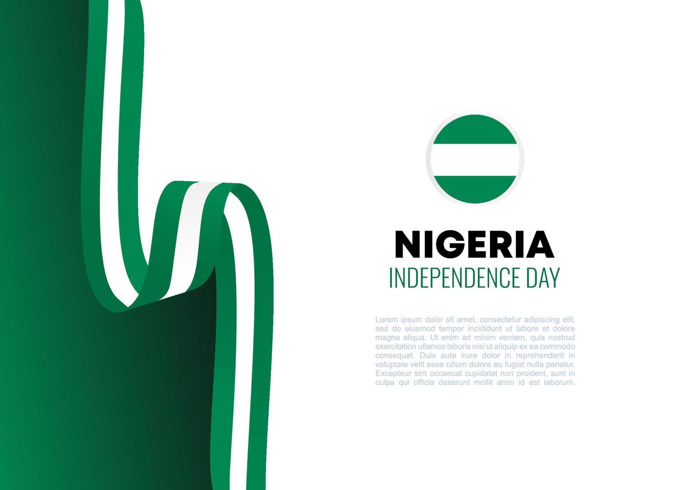 Nigeria independence day background for celebration on October 1st. vector