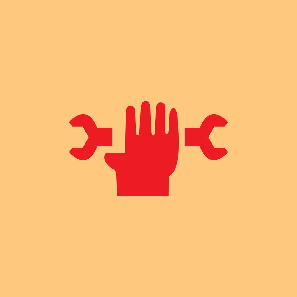hand engineer illustration logo design vector