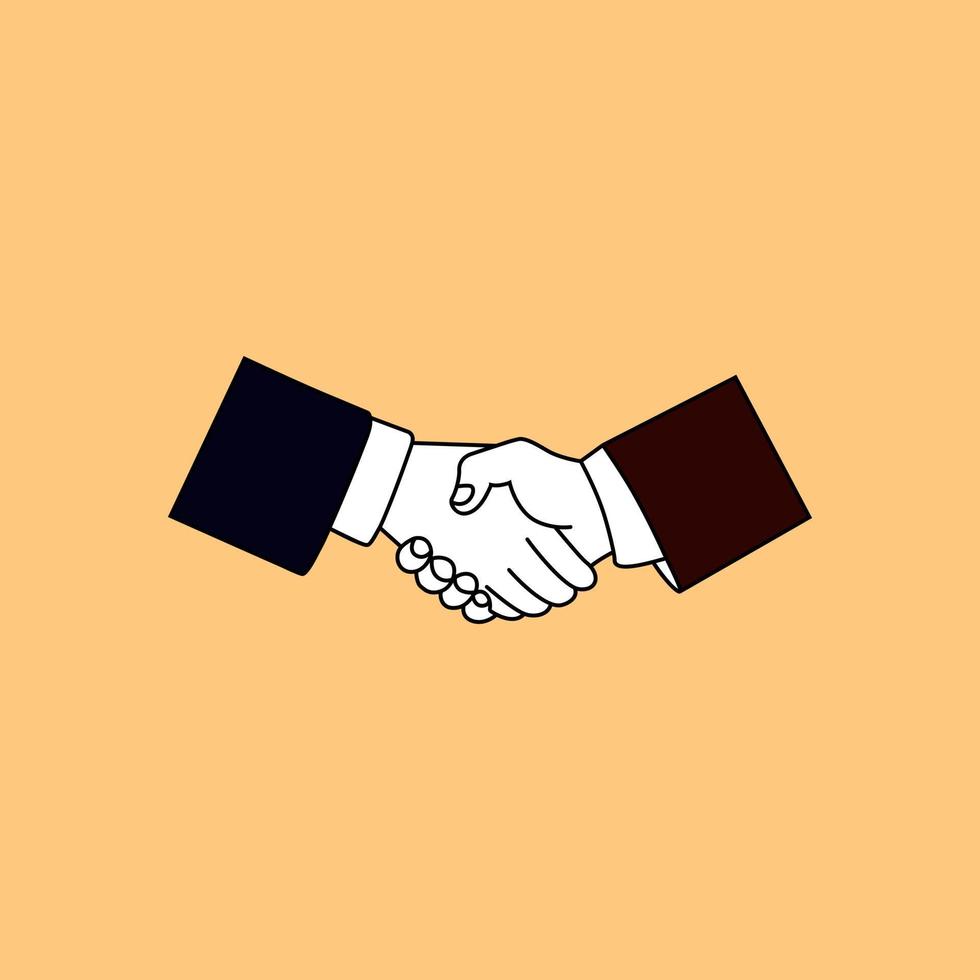 shake hands illustration logo design vector