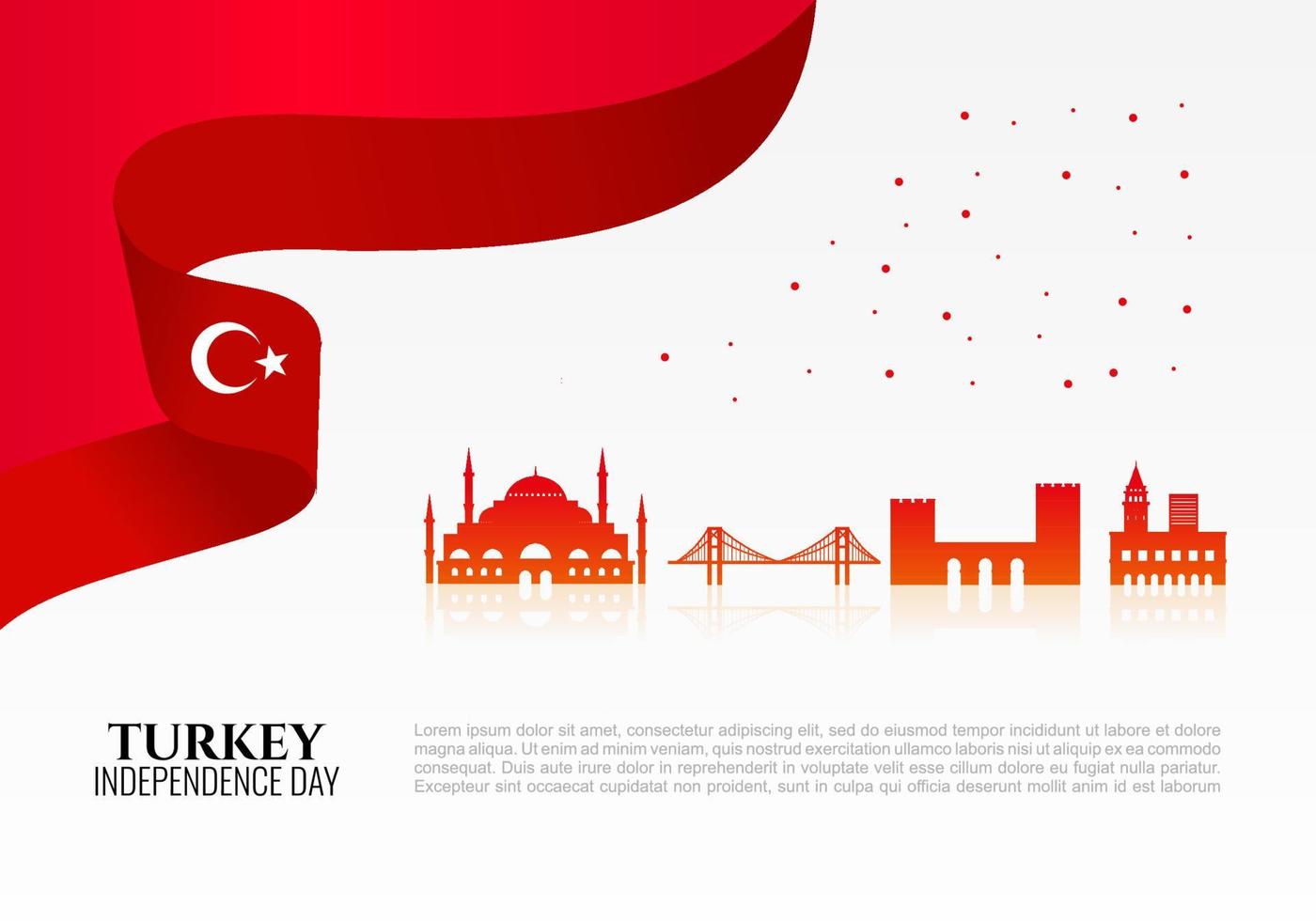 Turkey independence day background for celebration on October 29. vector
