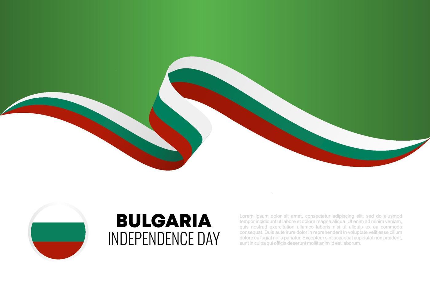día de la independencia de bulgaria para la celebración nacional el 22 de septiembre. vector