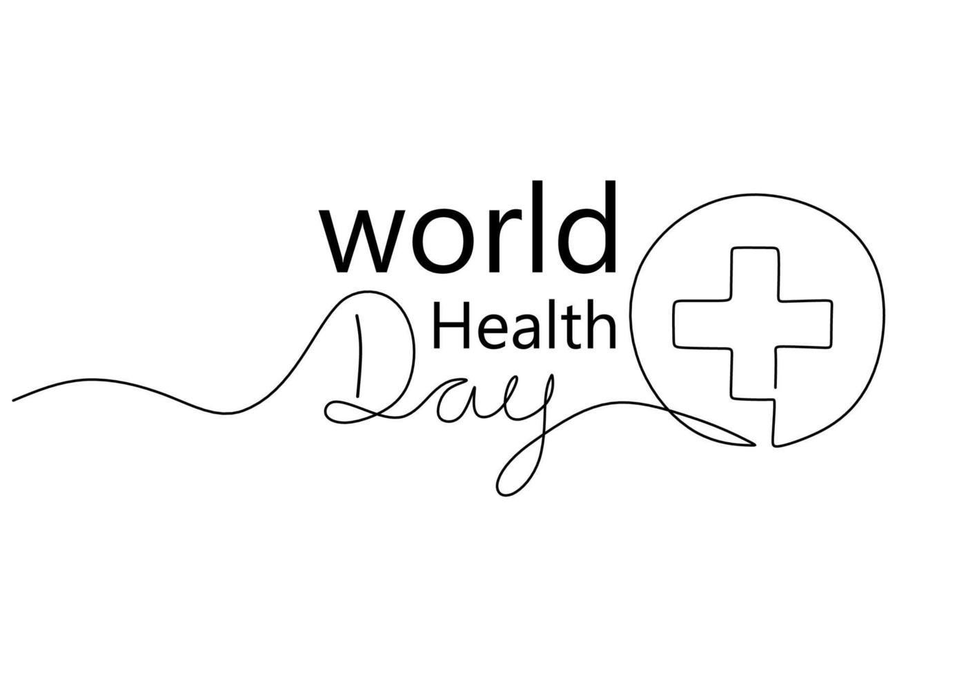 One continuous single line of cross for world health day vector