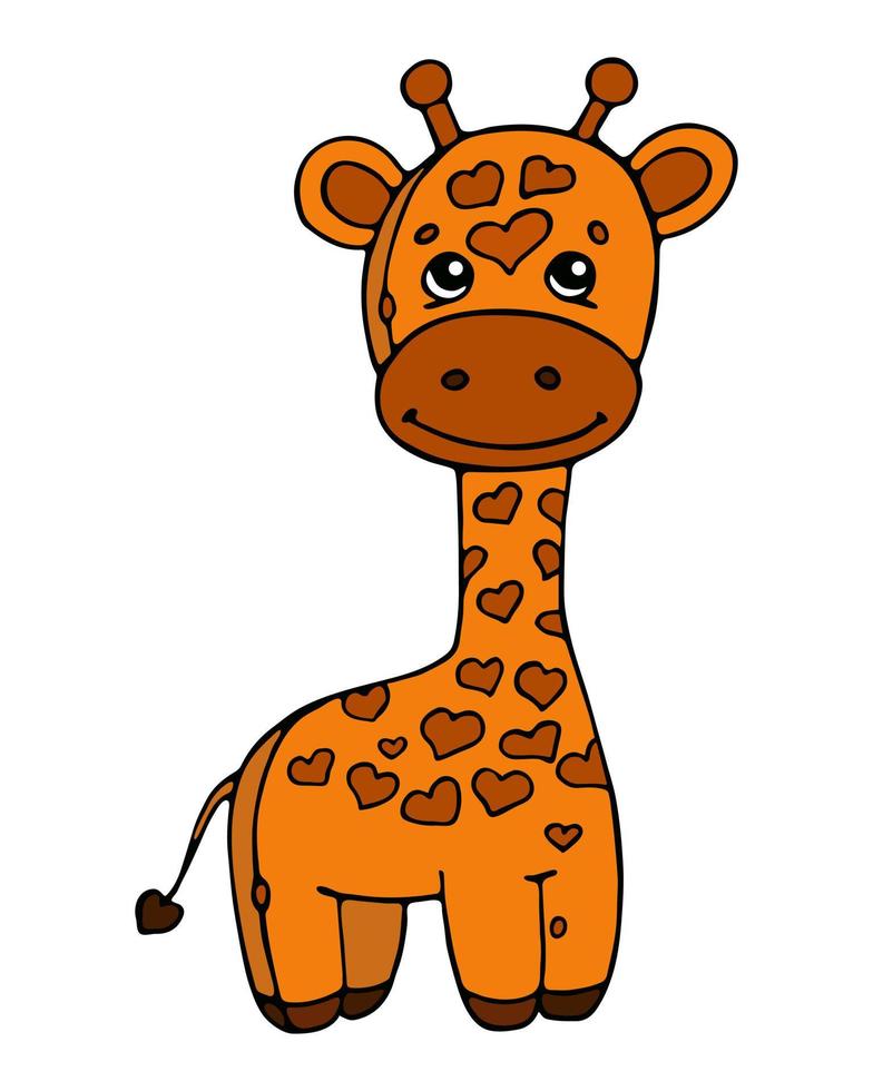 lindo vector premium de dibujos animados de jirafa