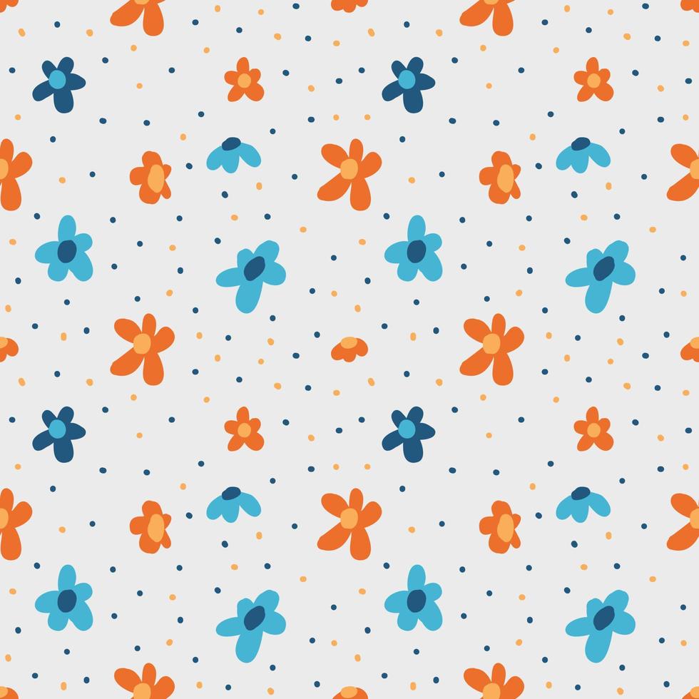 Seamless with floral patterns. Fabric pattern, wrapping paper. Decorative pattern. Hand drawn. vector
