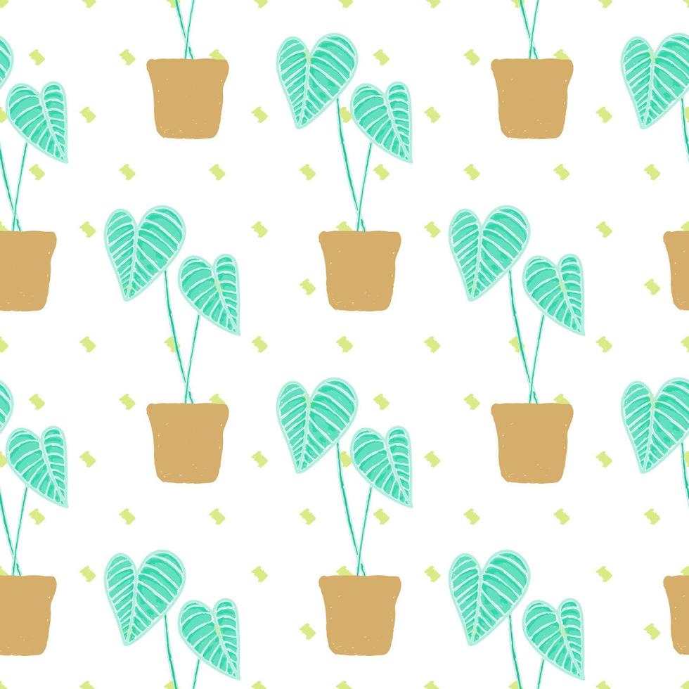 Seamless pattern with ornamental plants. Hand drawn vector. vector