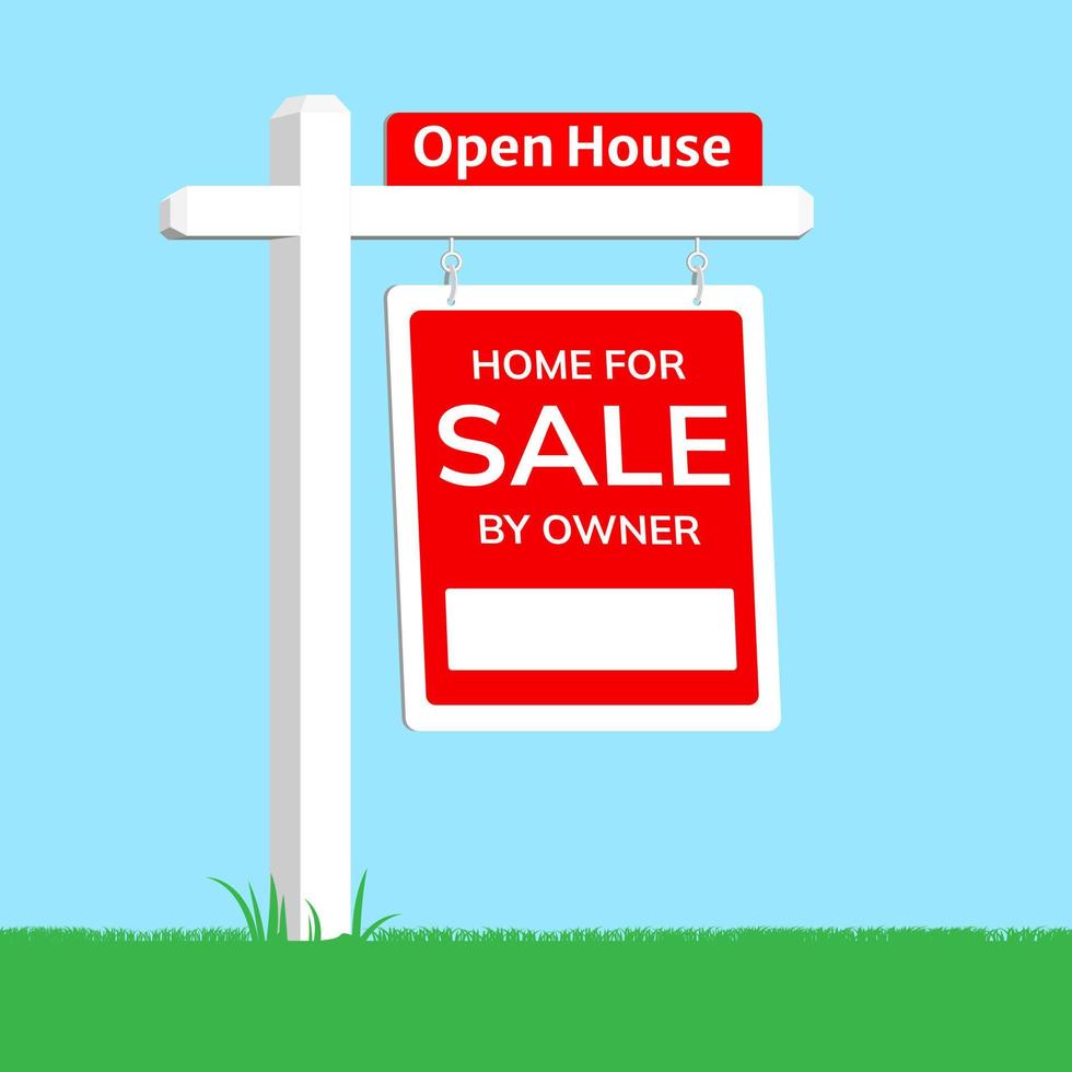 House For sale real estate sign. Flat Vector illustration