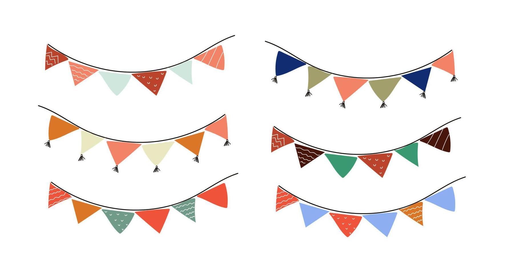 Carnival garland with flags. vector