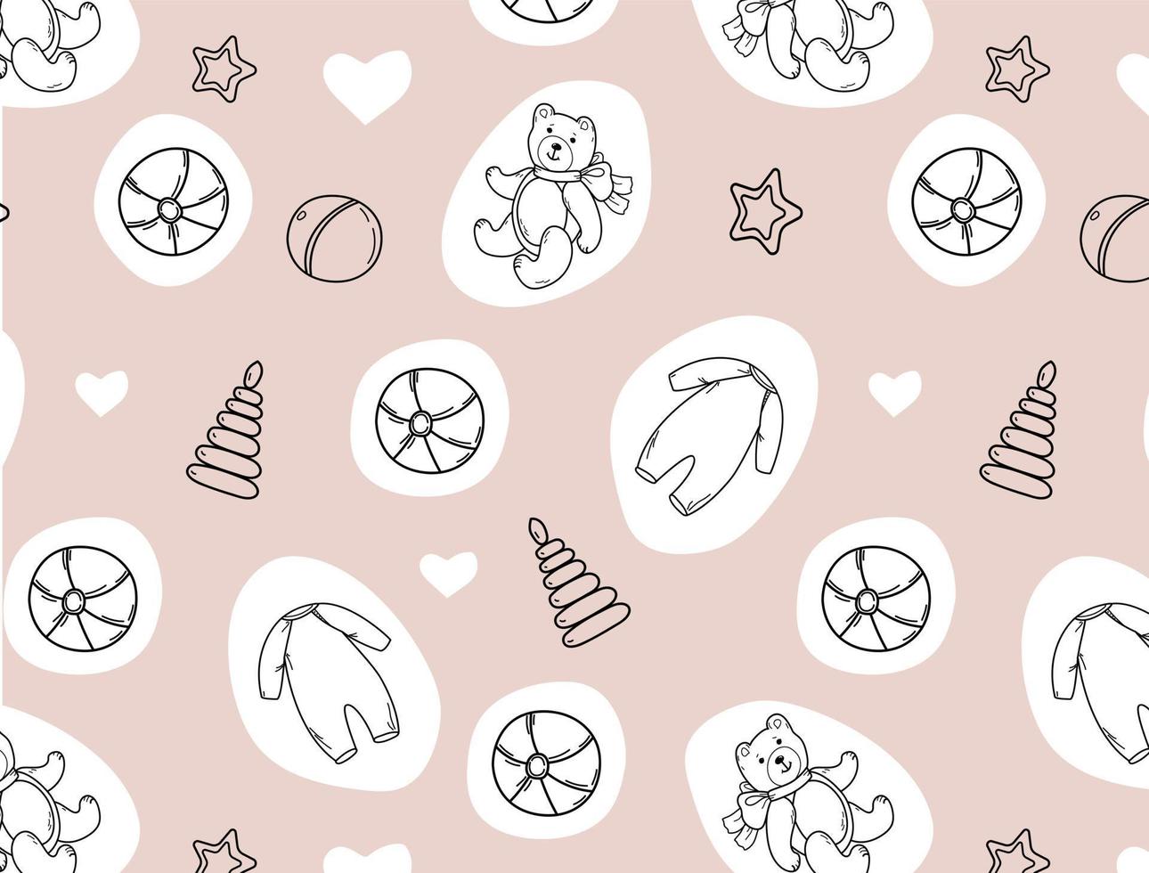 pattern baby. Doodle sketch hand drawn style vector