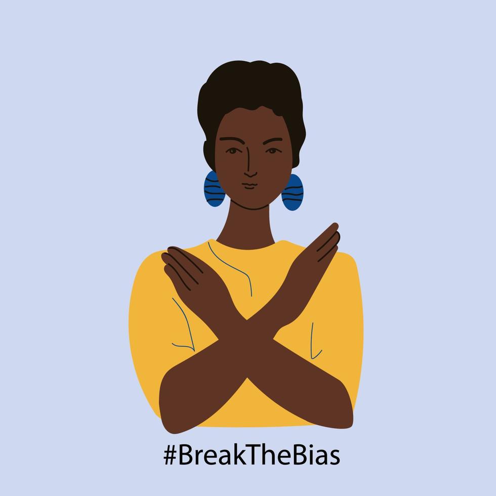 Break the bias, woman day. Flat vector illustration.