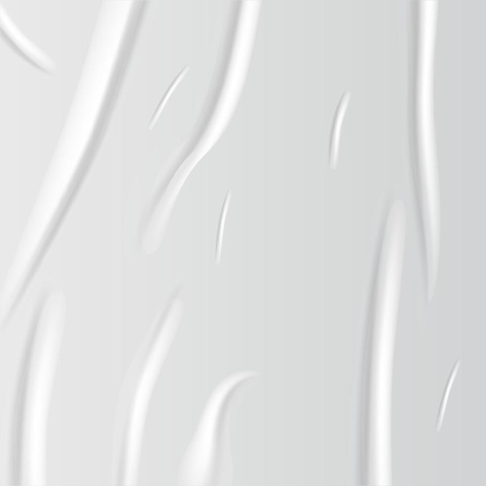 juego de papel pegado con efecto arrugado transparente húmedo sobre fondo gris. plantilla de póster de papel mojado blanco textura arrugada. maqueta de carteles vectoriales realistas. vector
