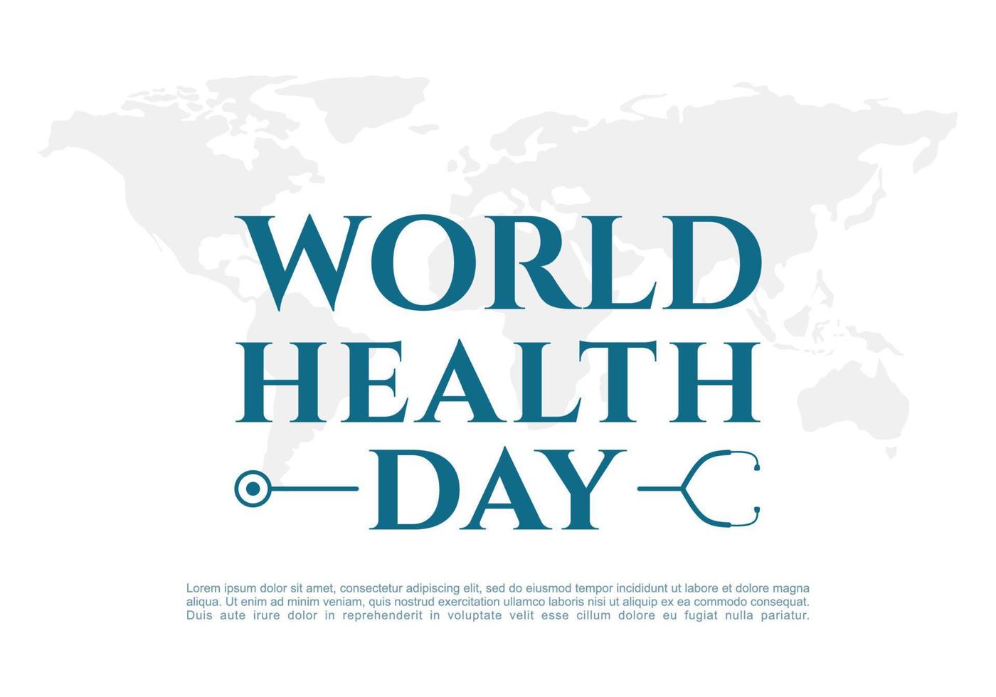 cartel de banner de fondo del día mundial de la salud con mapa mundial vector