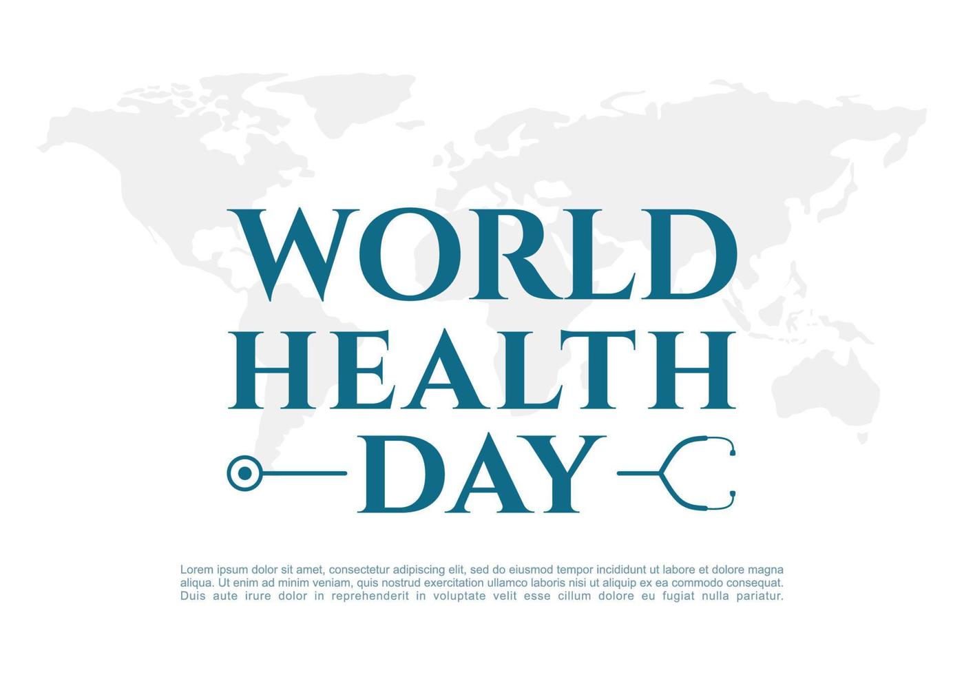 World health day background banner poster with world map vector