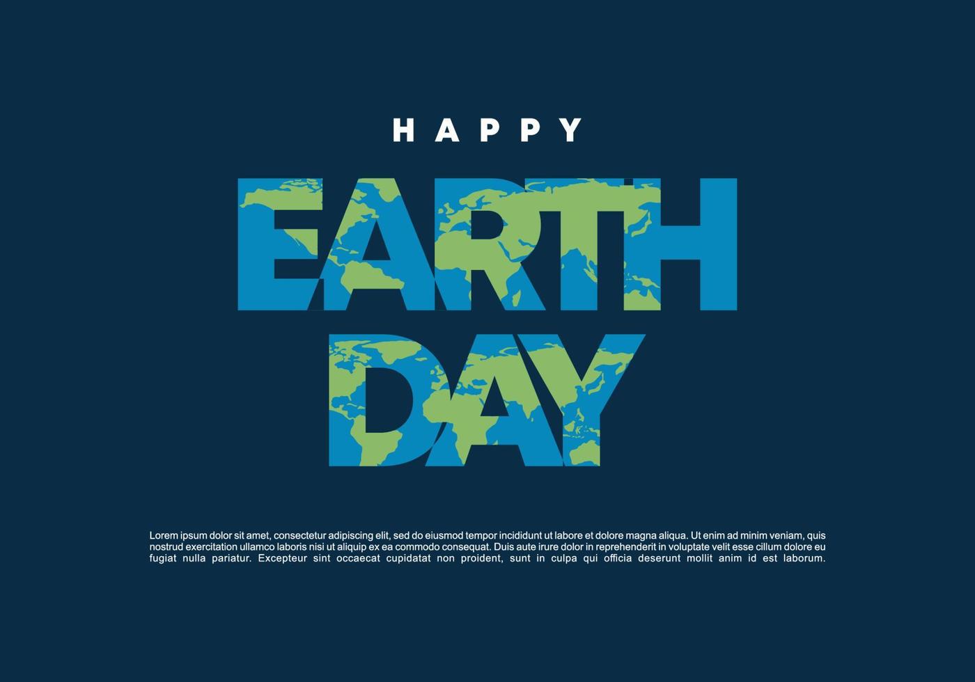 Happy earth day banner poster celebration on april 22 on blue color. vector