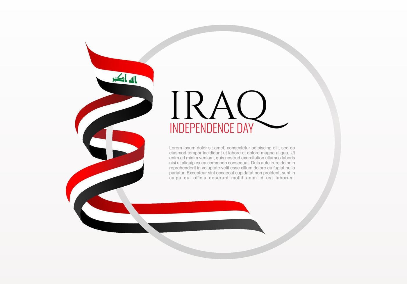 Iraq independence day background for national celebration on October 3 vector