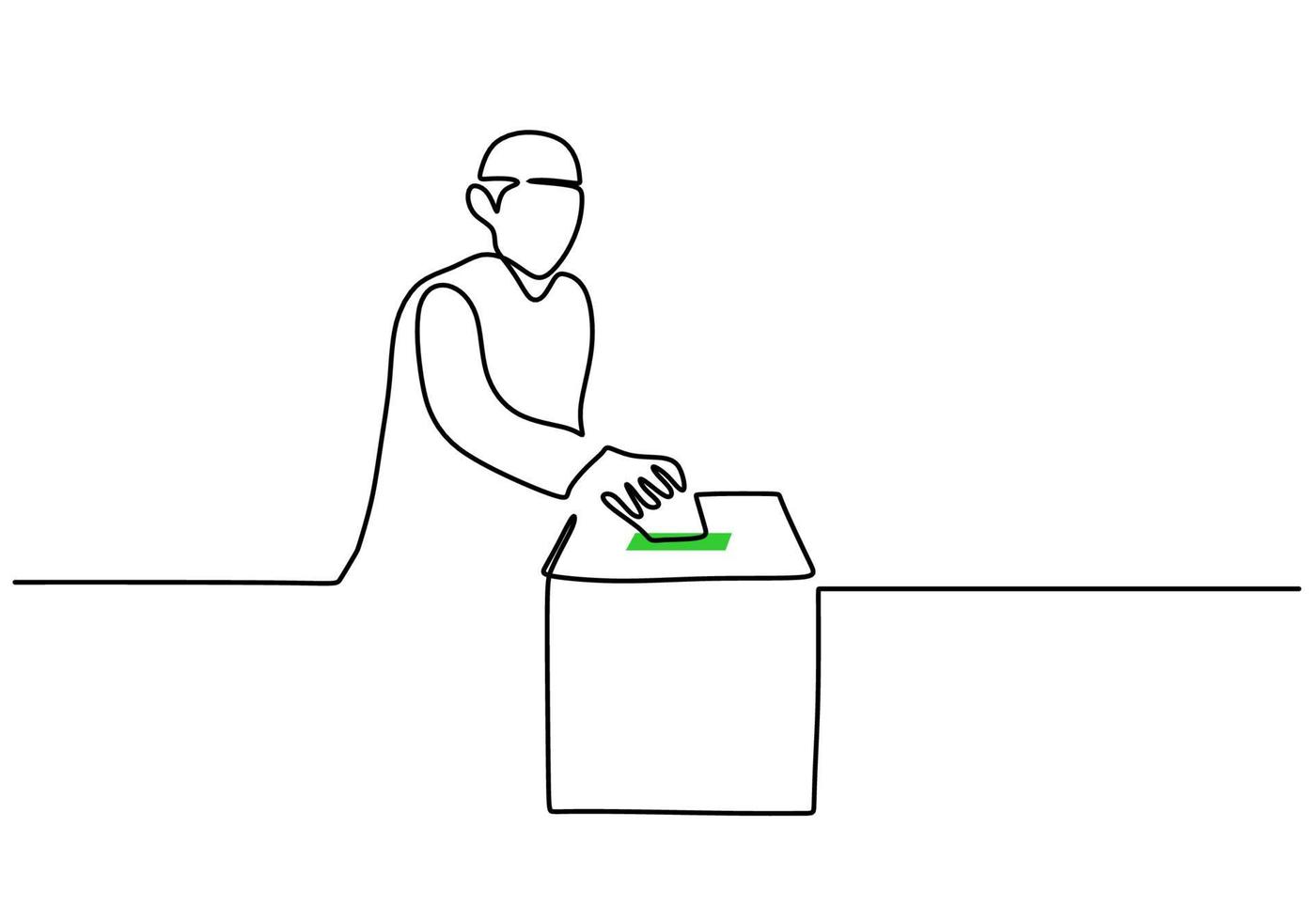 One continuous single line of man give money in to box 7161142 Vector Art  at Vecteezy