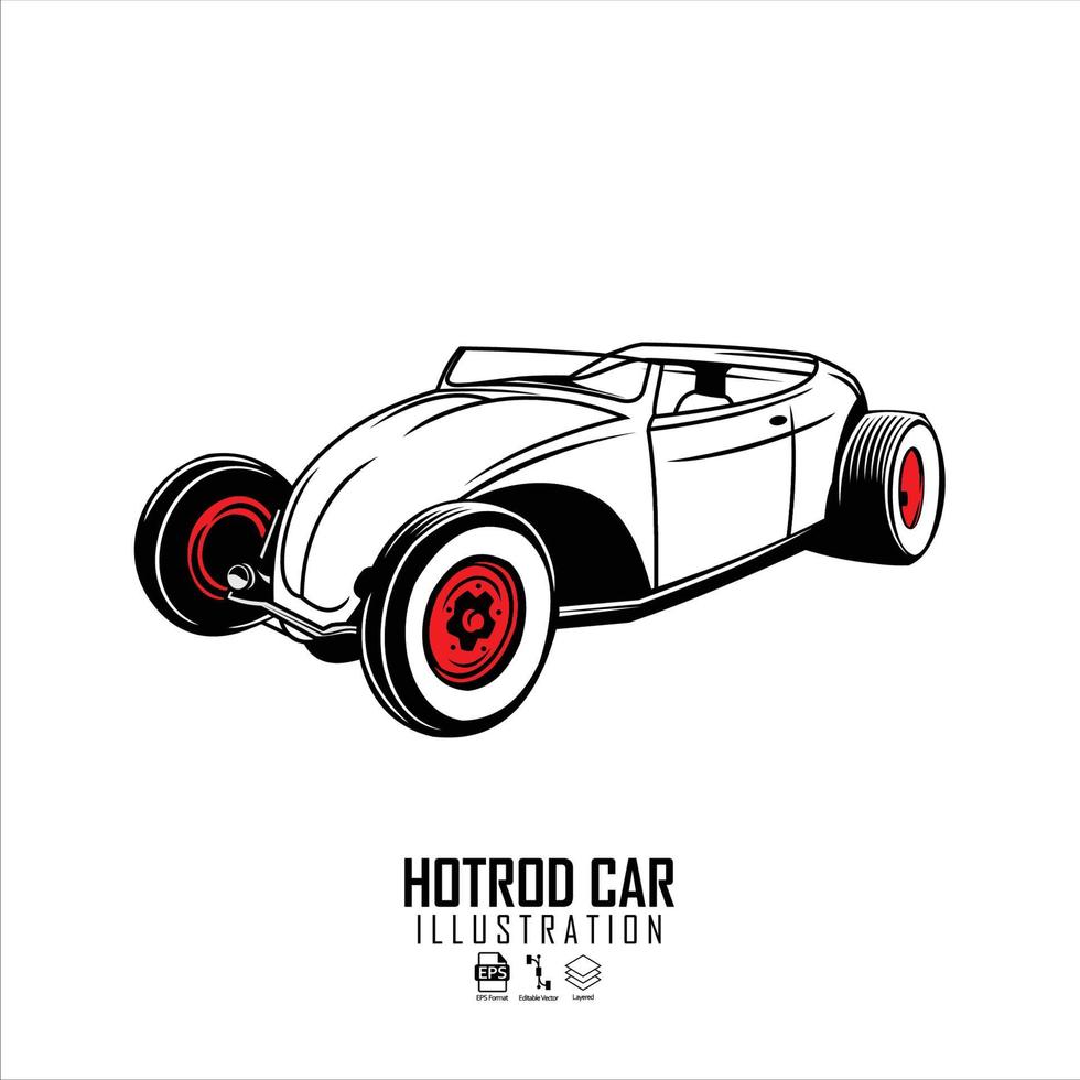 HOTROD CAR ILLUSTRATION READY FORMAT EPS 10.eps vector