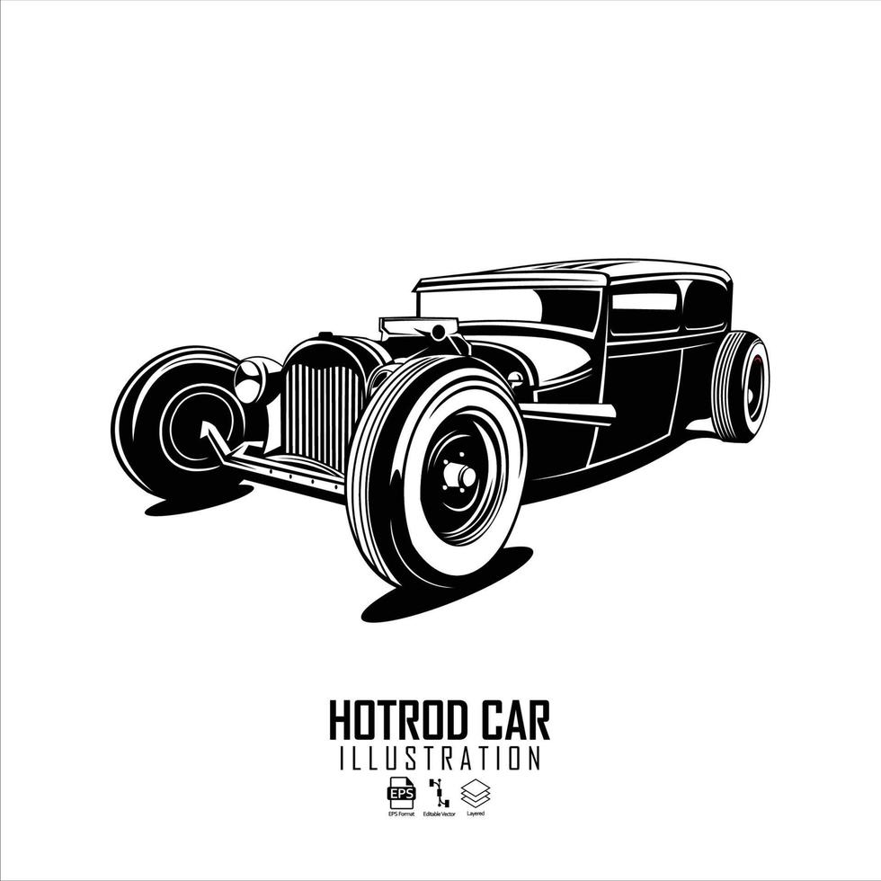 ilustración de coche hotrod con un fondo blanco.eps vector