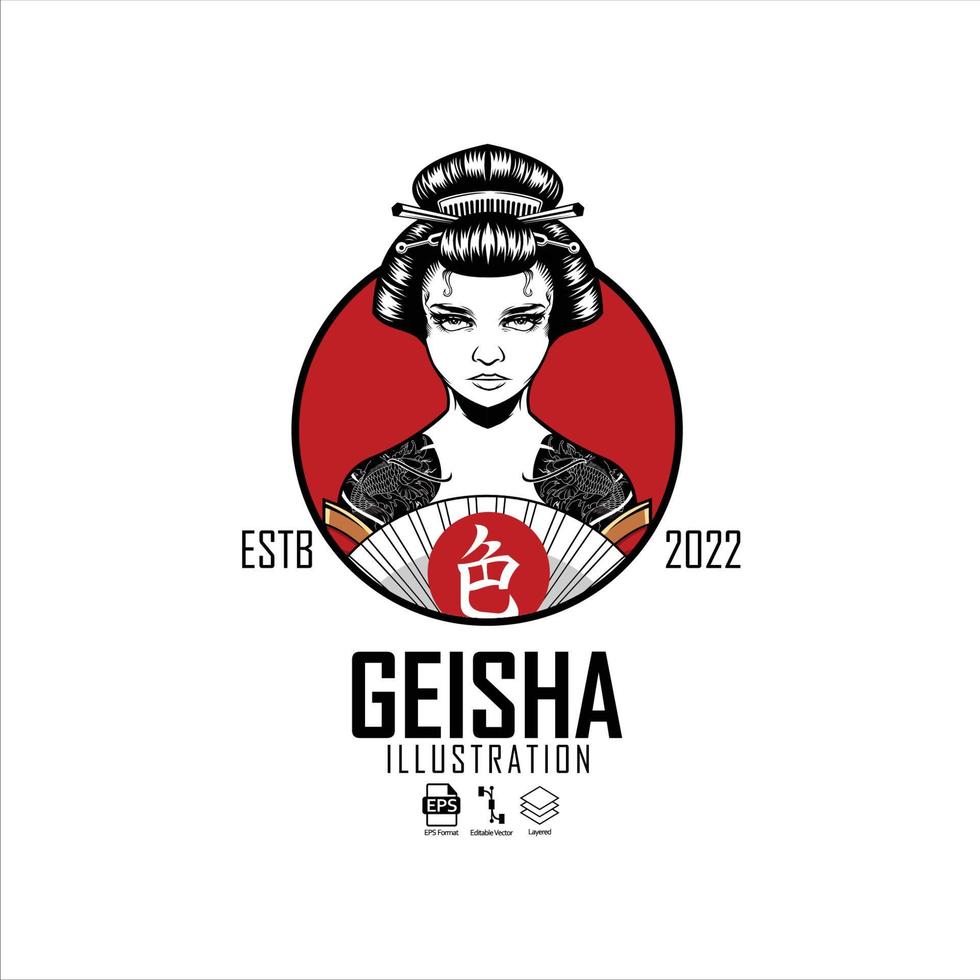 ilustración de geisha, formato listo eps 10.eps vector