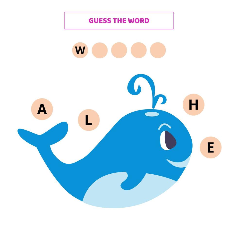 Guess the word. Educational game for kids. vector