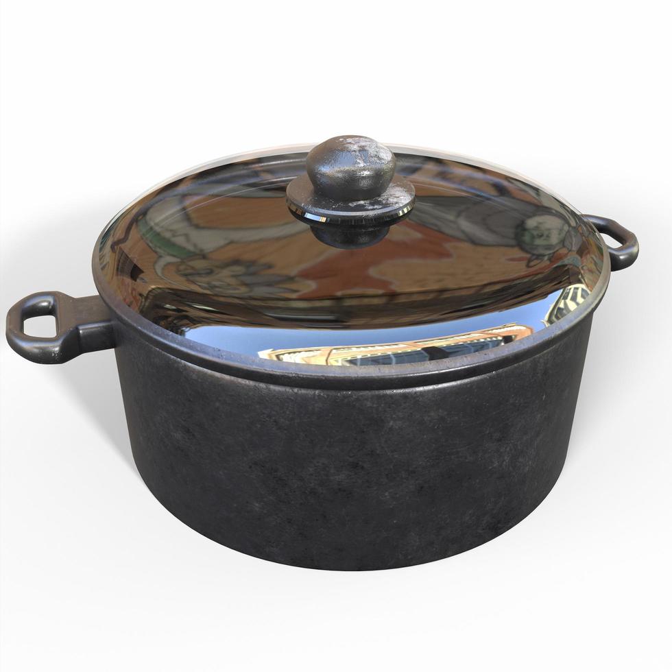 Stainless steel pan 3d object photo
