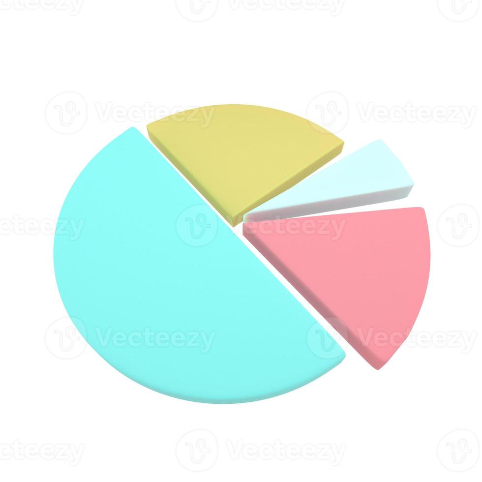 Circle diagram graph icon. Simple 3d render illustration. photo