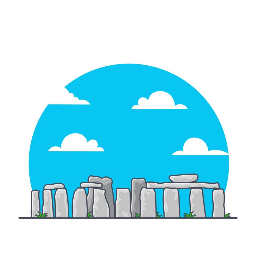 Stonehenge flat illustration cartoon icon vector