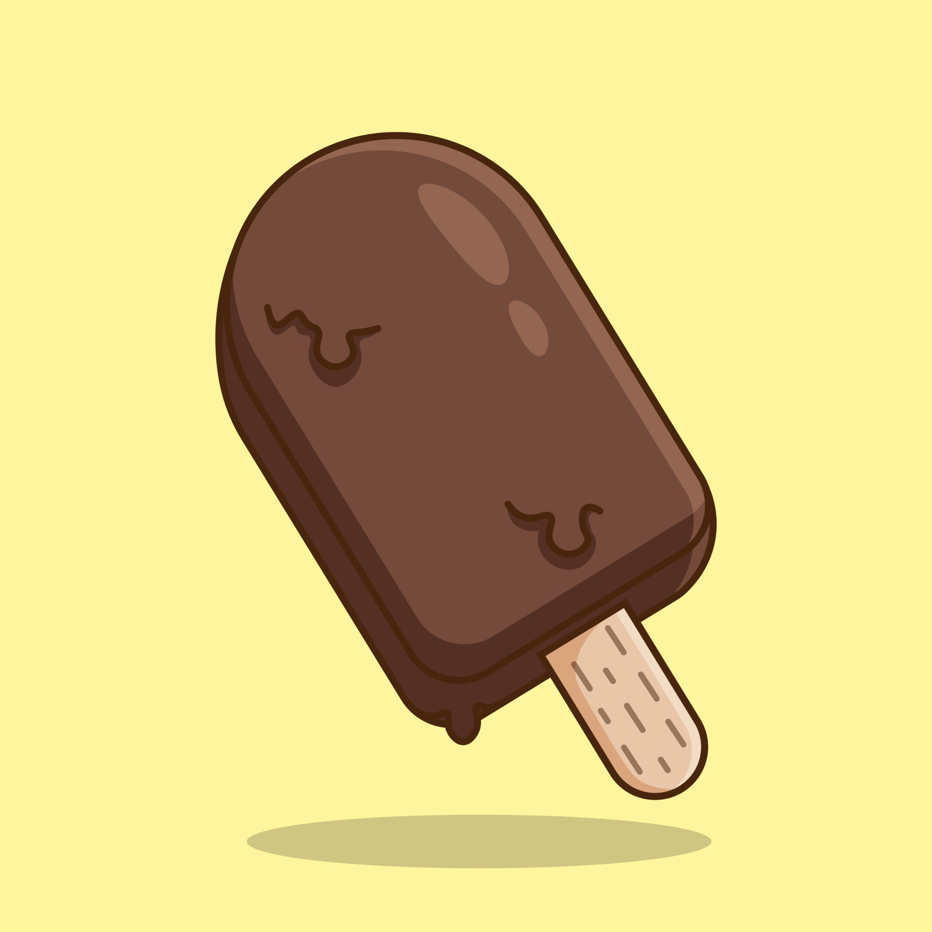 Chocolate Popsicle Ice Cream Cartoon Icon Illustration 7161921 Vector Art  at Vecteezy