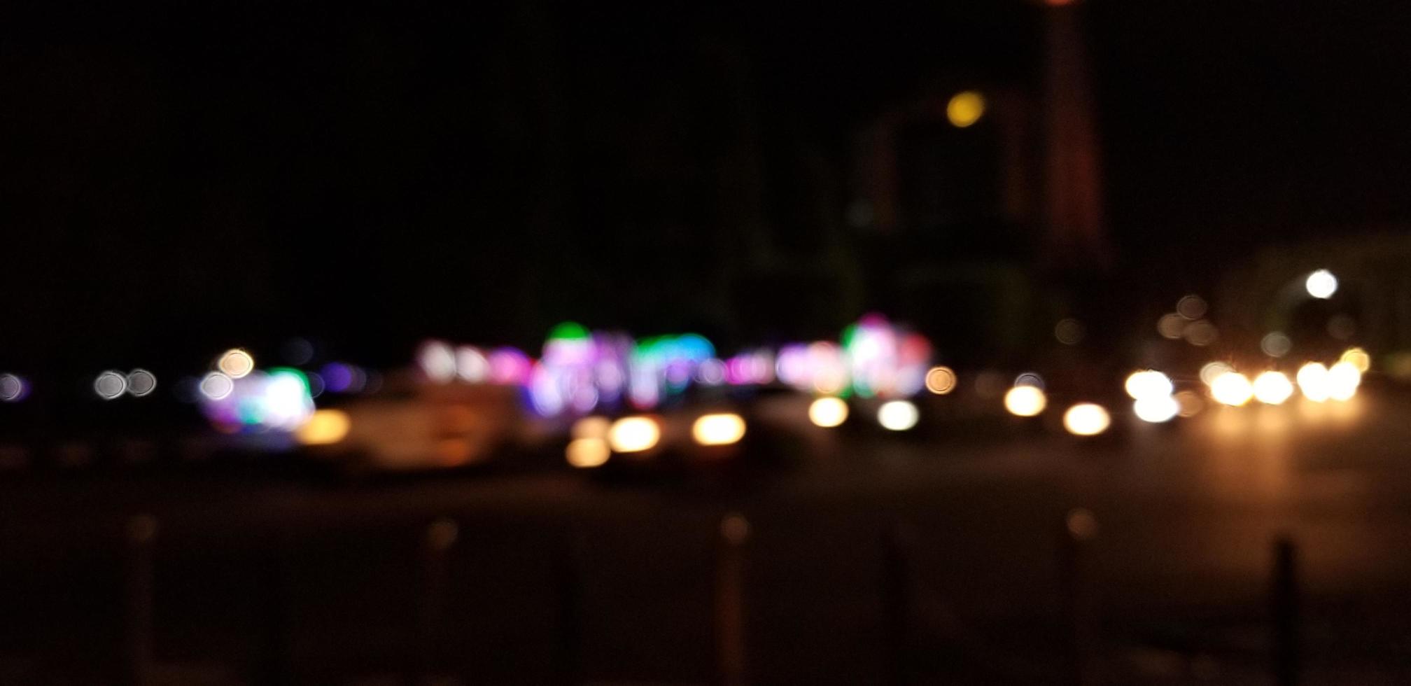 blurry bokeh light at night photo