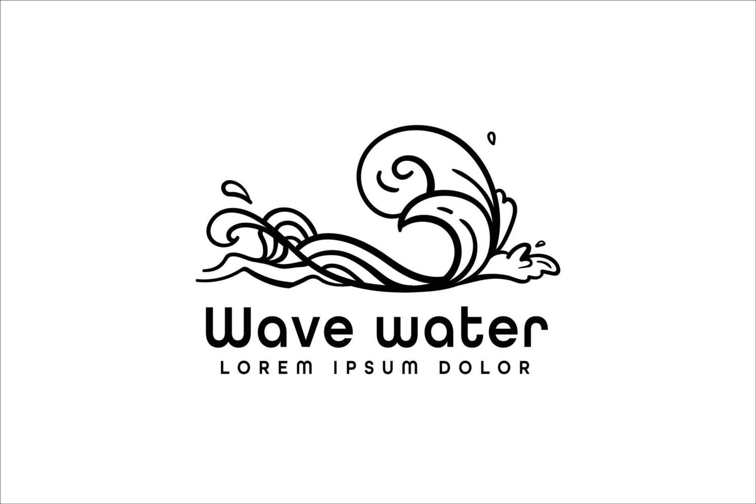 modern monoline style ocean waves logo design isolated vector