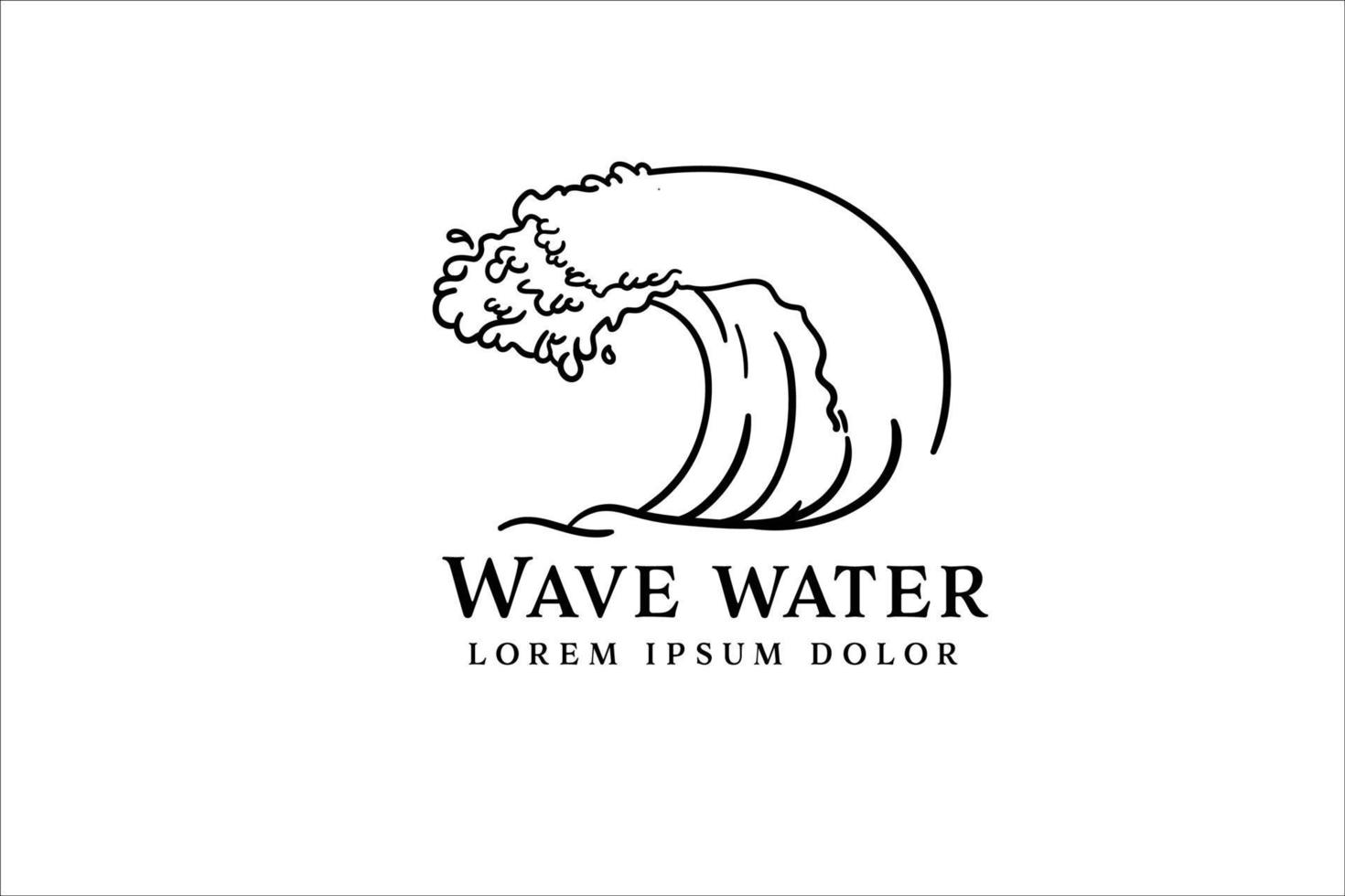 silhouette water wave symbol logo design isolated on white background vector