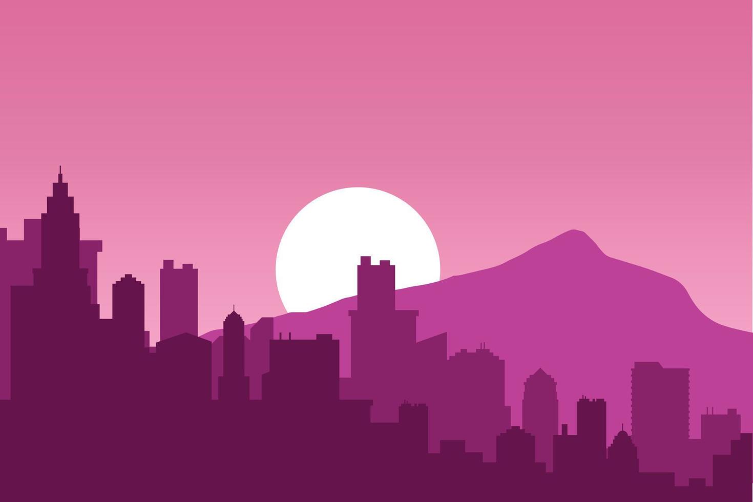 sunrise in the mountains downtown area vector