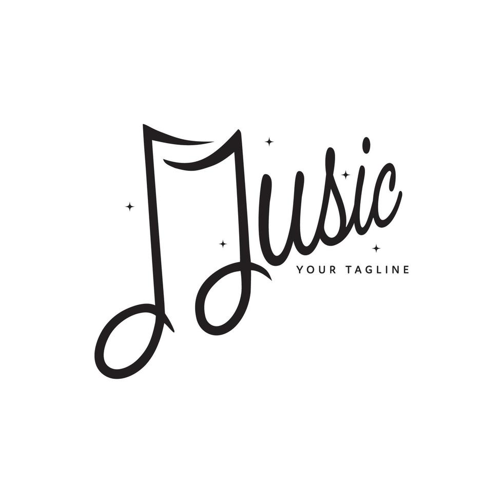 music typography logo vector