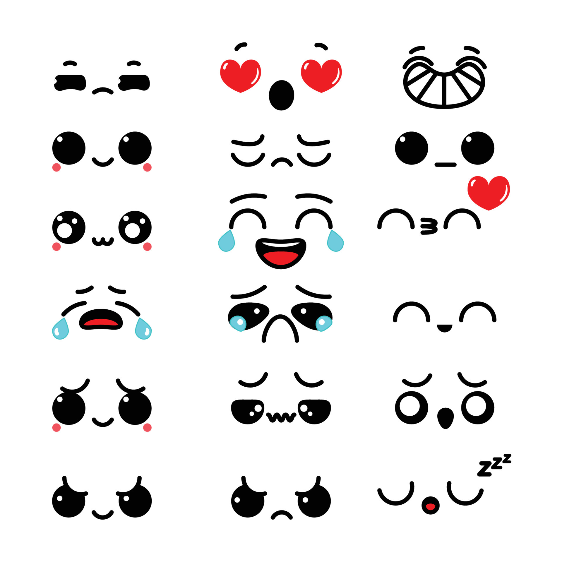 collection of various facial expressions 7162478 Vector Art at Vecteezy