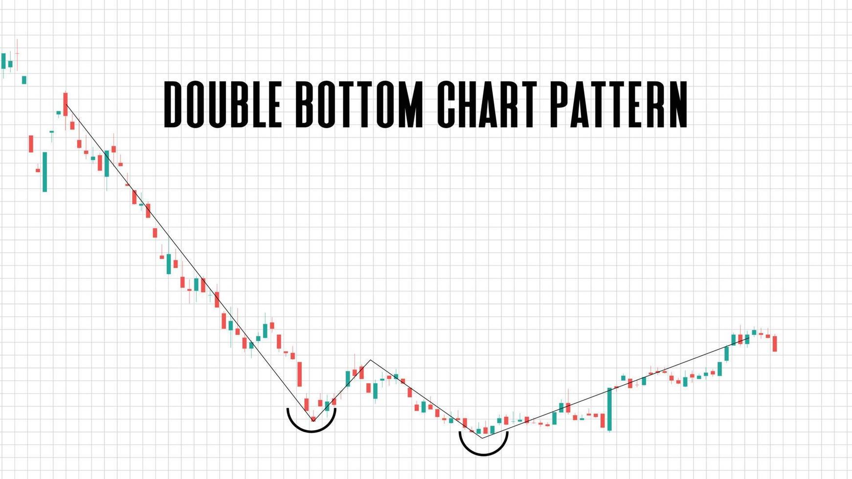abstract background of double bottom chart pattern stock market on white background vector