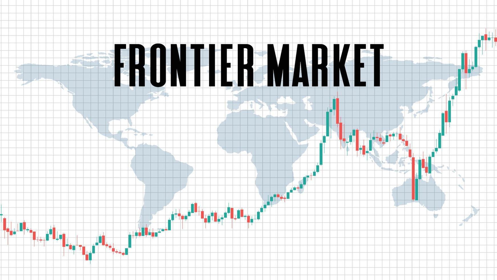 abstract background of frontier market stock market on white background vector