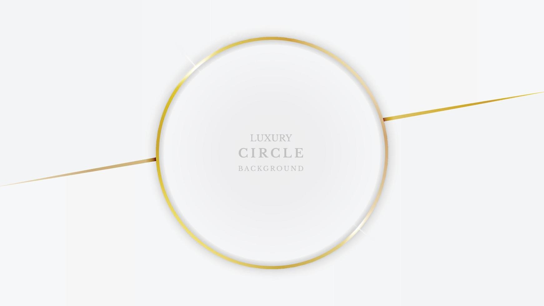 Elegant white circle golden lines frame background. Realistic luxury paper cut style 3d modern concept. vector illustration for design.