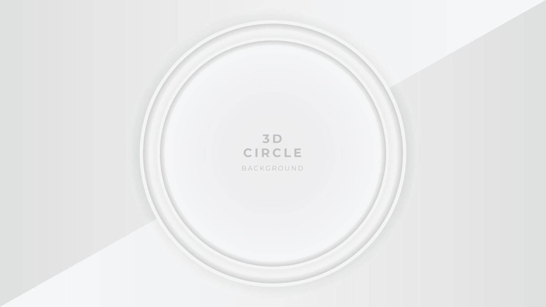 3d white circle with shadow. white abstract papercut background. circle mock-up brand. vector illustration