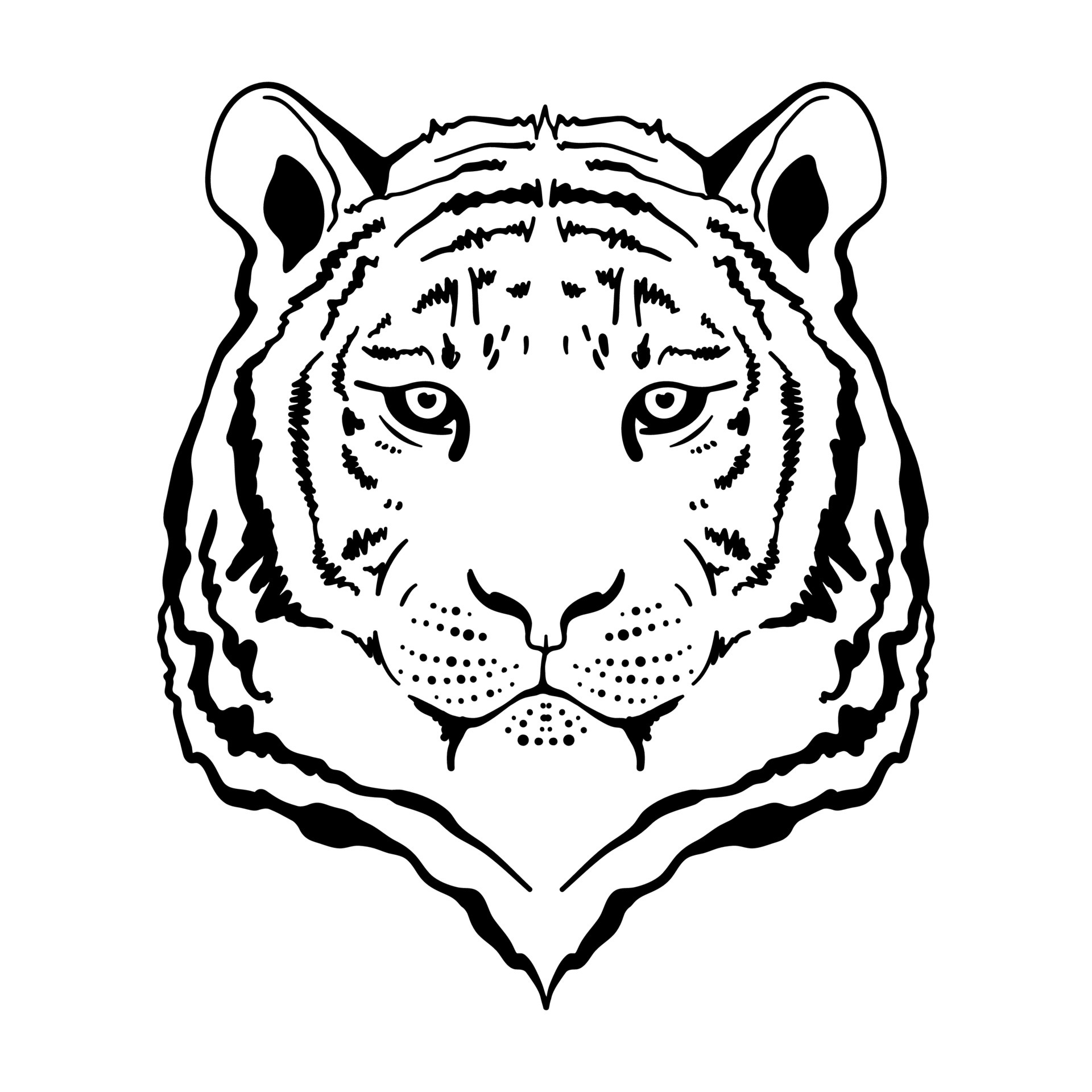 Tiger vector animal wild one line design. Chinese new year 2022 year of the  tiger, line art Stock Vector