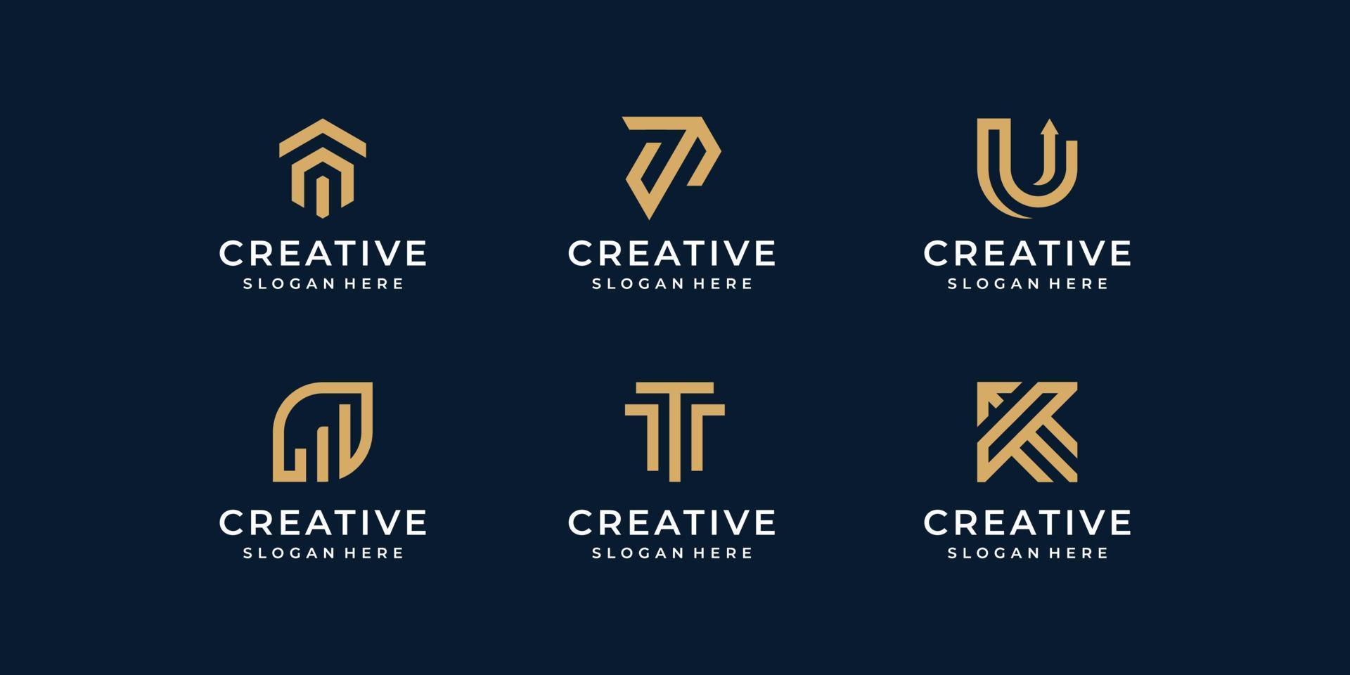 Abstract logo design bundle vector