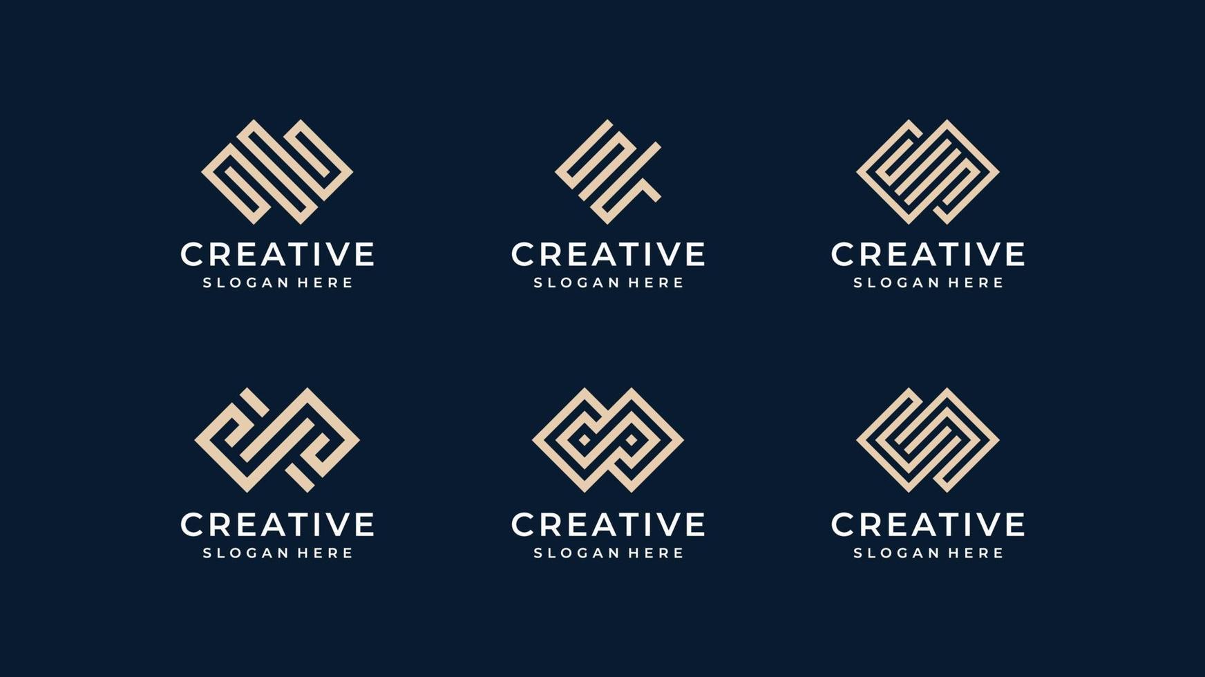 Abstract logo illustration vector graphic design in line art style. Good for icon, advertising, brand, modern, internet, and business card
